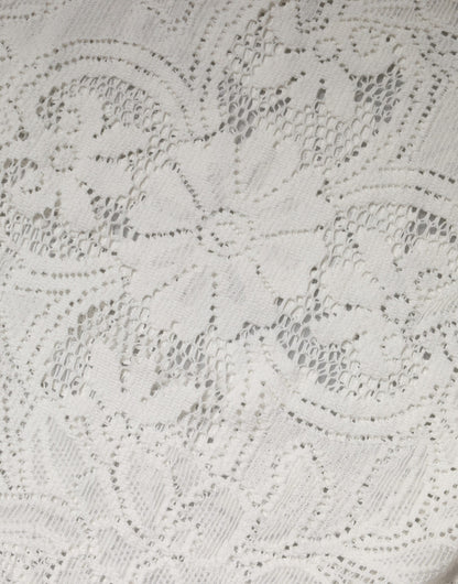 Top blusa de algodón con encaje y bordado blanco de Dolce & Gabbana