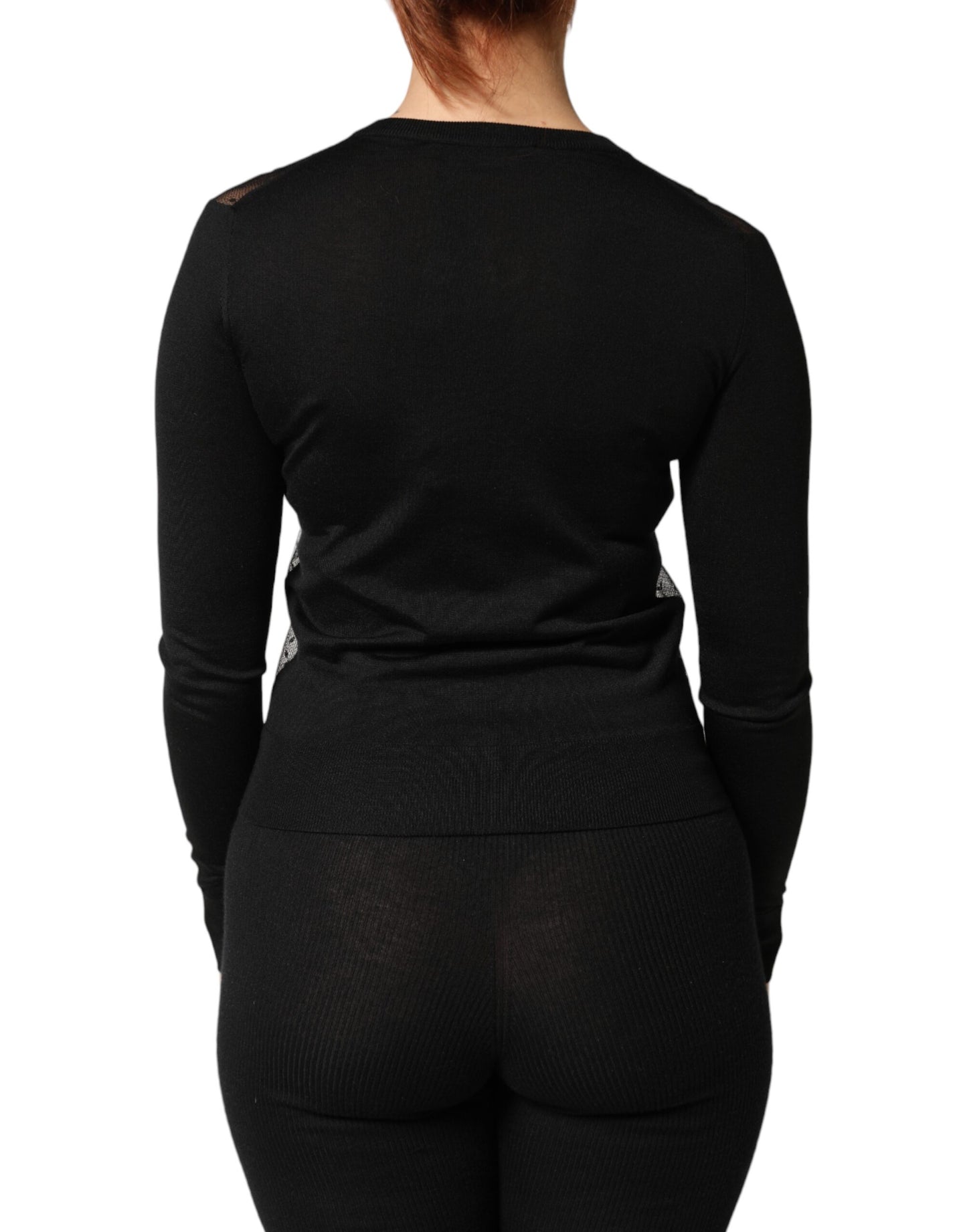 Cárdigan negro transparente con botones de Dolce & Gabbana