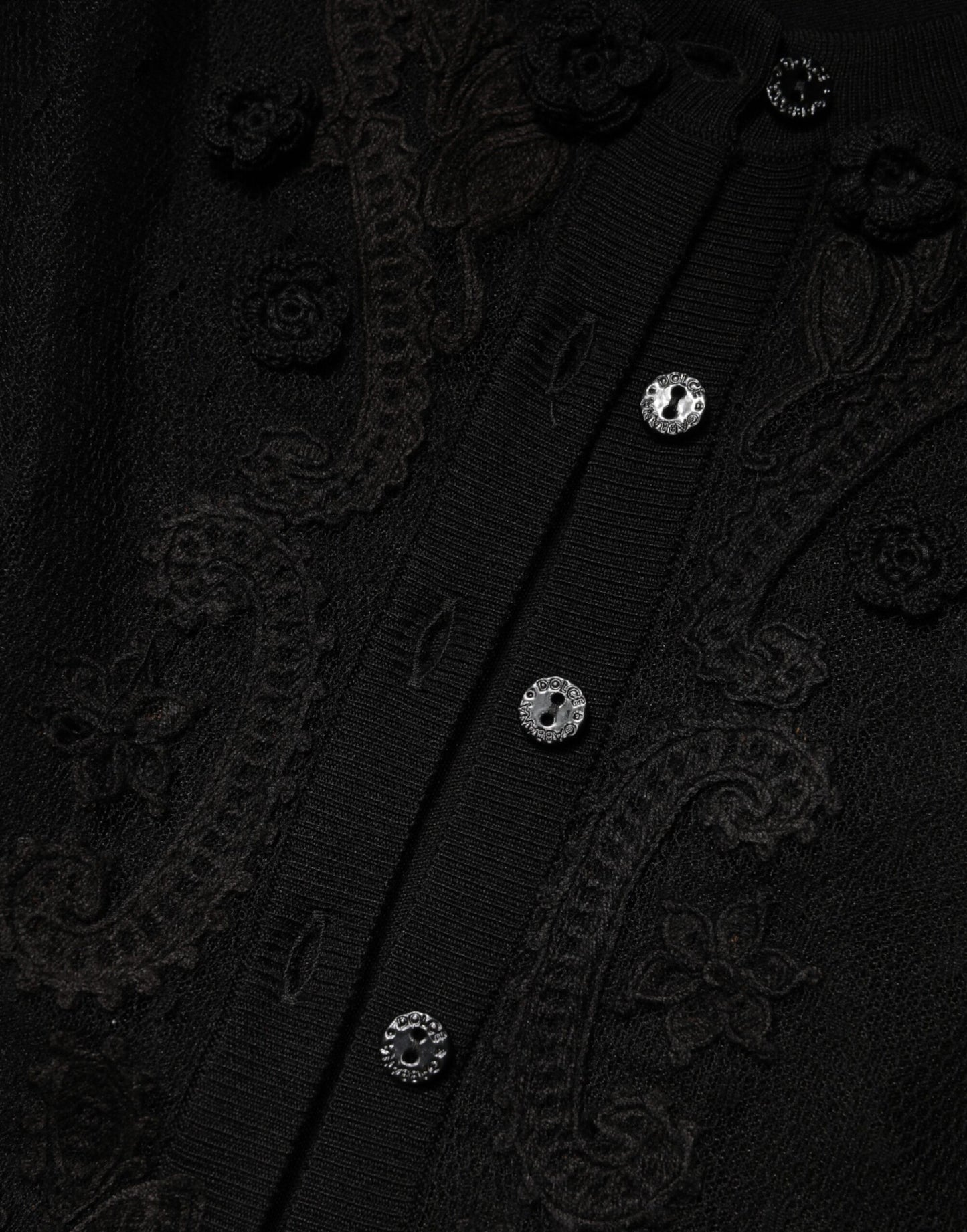 Cárdigan negro transparente con botones de Dolce & Gabbana
