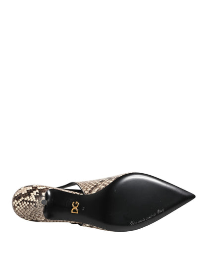 Escarpins à bride arrière en cuir multicolore Dolce & Gabbana