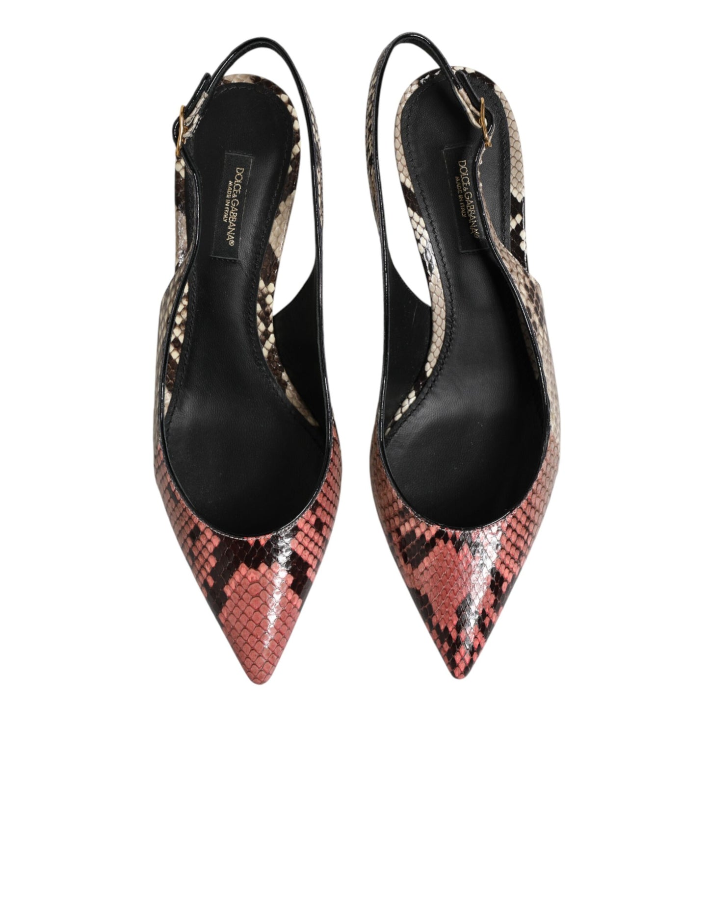 Escarpins à bride arrière en cuir multicolore Dolce & Gabbana