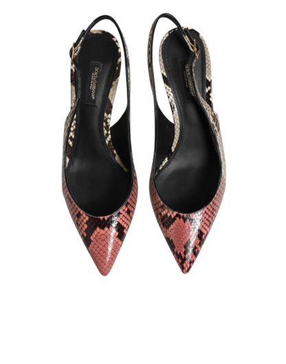 Escarpins à bride arrière en cuir multicolore Dolce & Gabbana