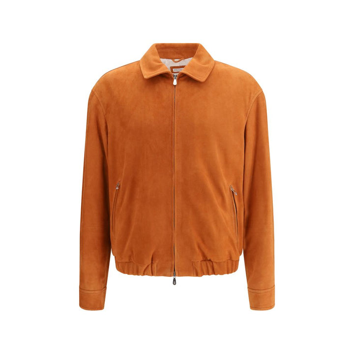 Brunello Cucinelli Blouson en cuir de veau multicolore Bos Taurus