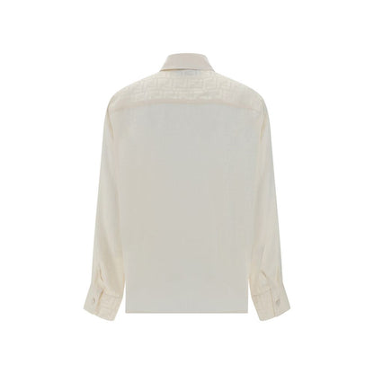 Camisa Fendi de seda blanca estampada