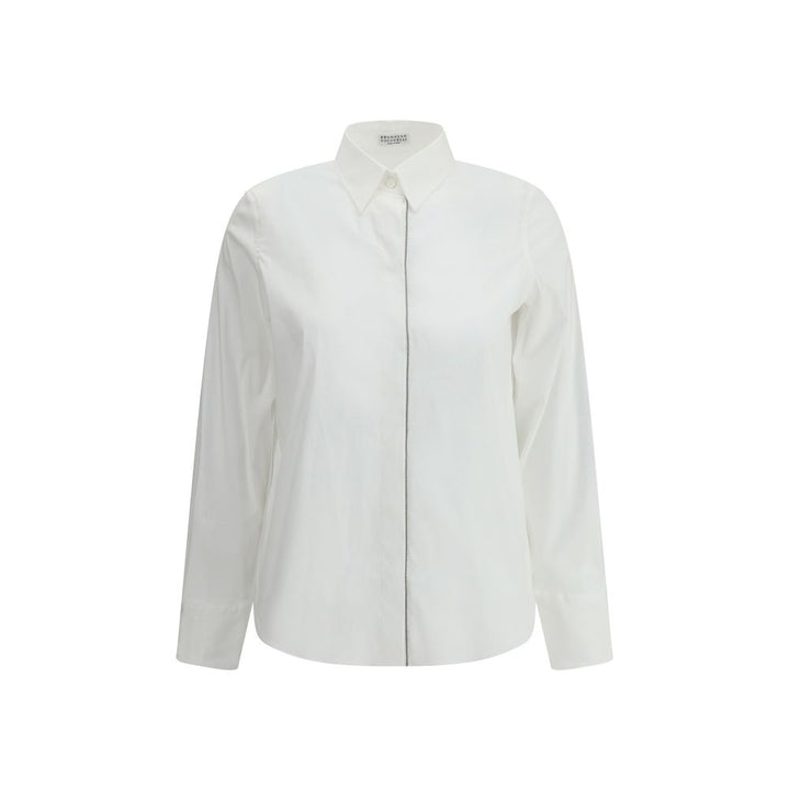 Camisa de vestir blanca de algodón Brunello Cucinelli