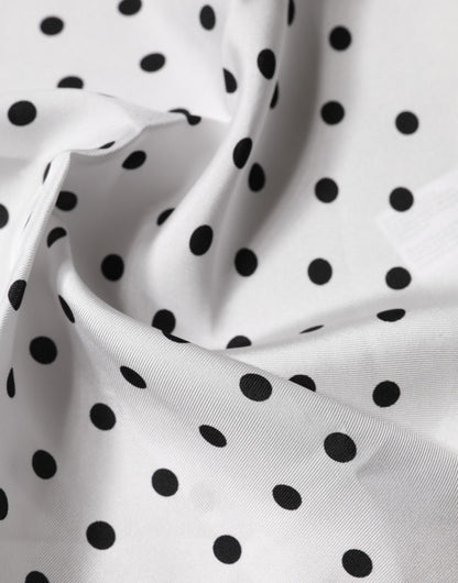 Dolce & Gabbana White Polka Dot Square Handkerchief Scarf