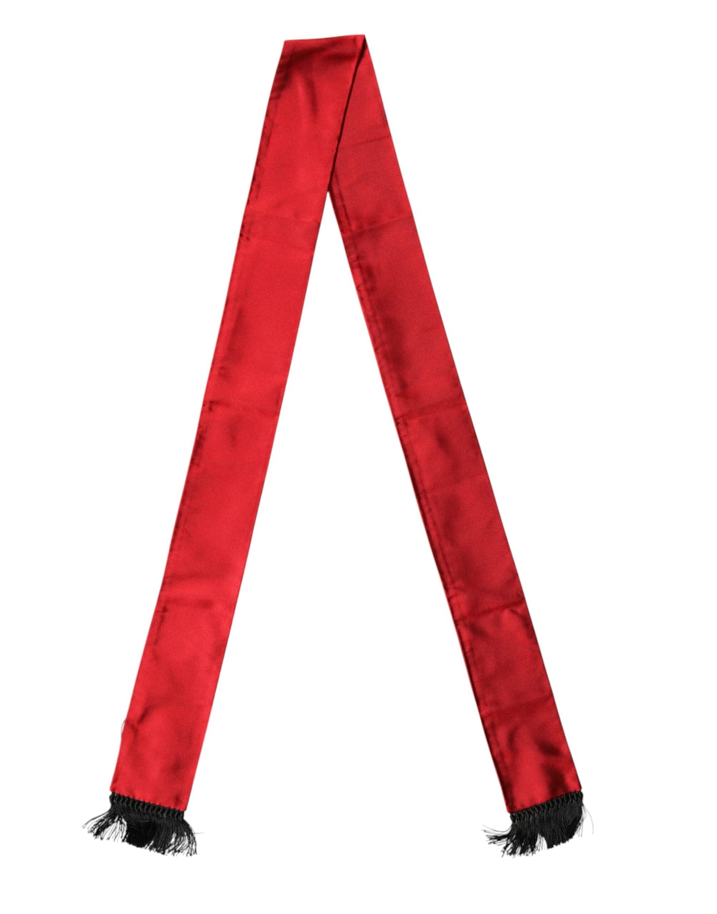 Fular bufanda Dolce & Gabbana de seda roja con flecos para el cuello