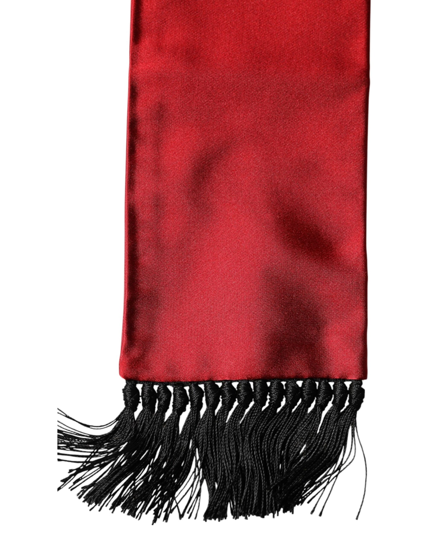 Fular bufanda Dolce & Gabbana de seda roja con flecos para el cuello