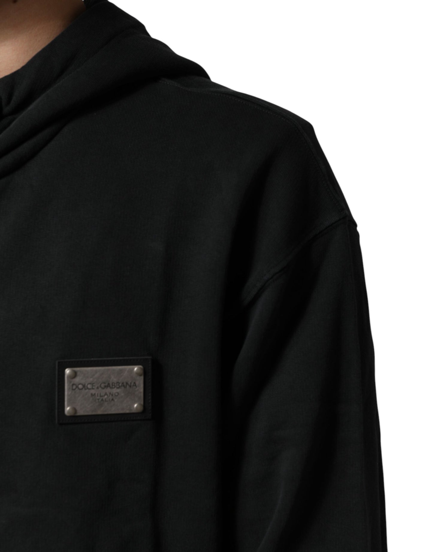 Dolce & Gabbana Sweat-shirt à capuche zippé noir pour homme