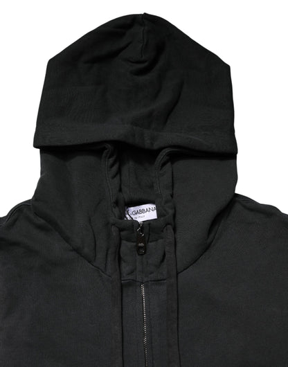 Dolce & Gabbana Sweat-shirt à capuche zippé noir pour homme