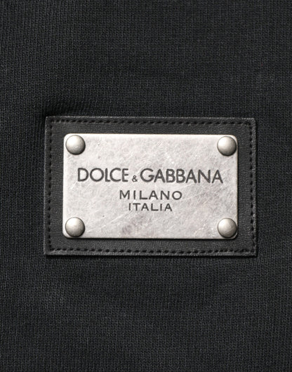 Dolce & Gabbana Sweat-shirt à capuche zippé noir pour homme