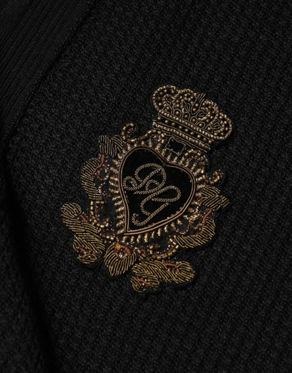 Suéter de punto Dolce & Gabbana de manga larga negro con escudo para hombre