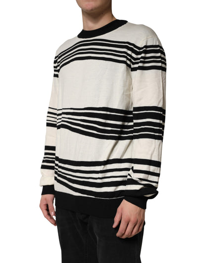 Suéter Dolce & Gabbana de rayas blancas y negras con cuello redondo