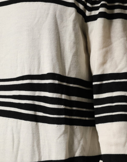Suéter Dolce & Gabbana de rayas blancas y negras con cuello redondo