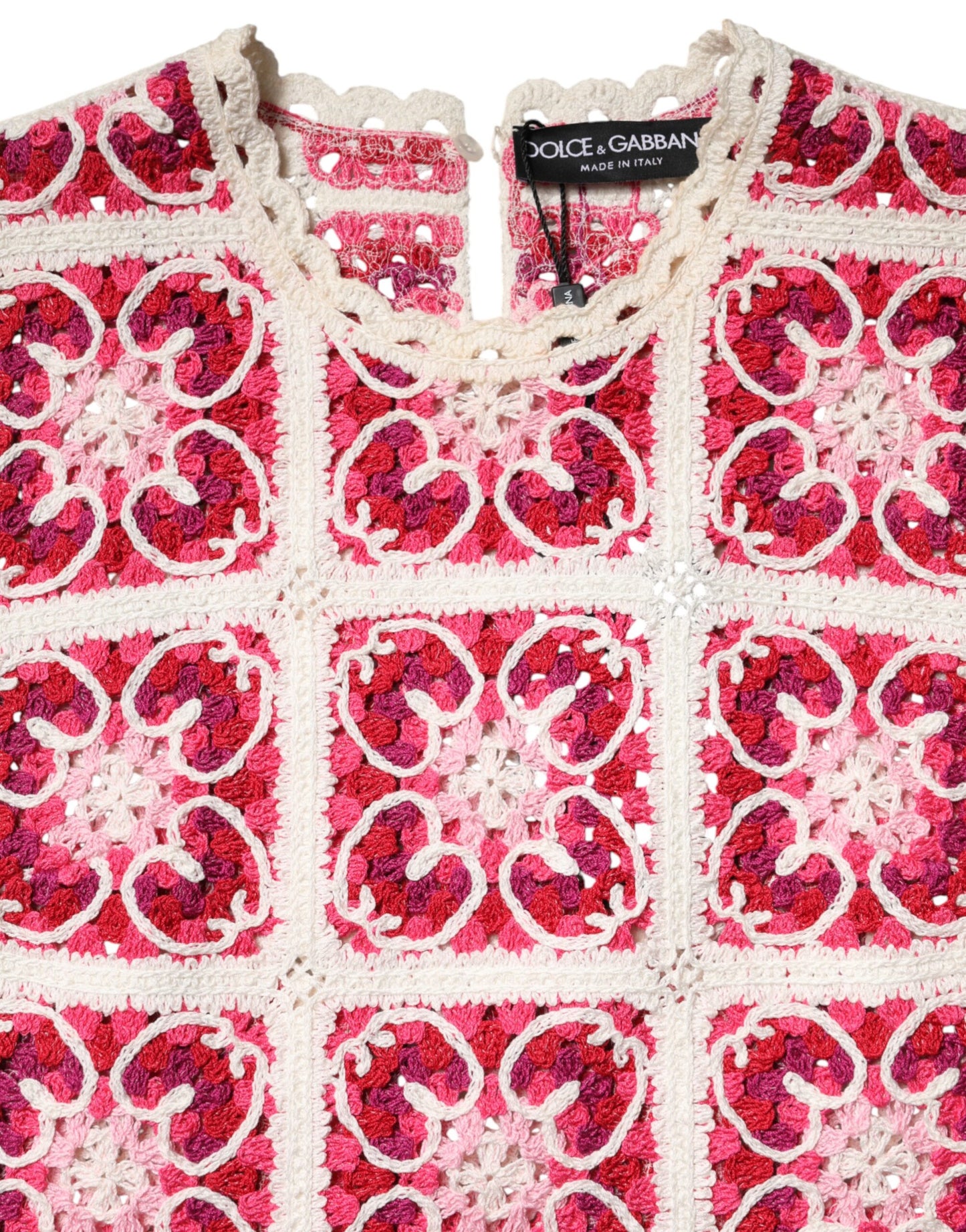 Mini-robe en crochet Dolce & Gabbana multicolore à mailles en briques