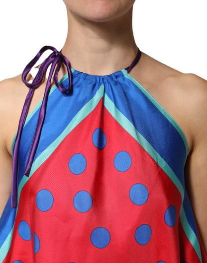 Top blusa halter de lunares multicolor de Dolce & Gabbana