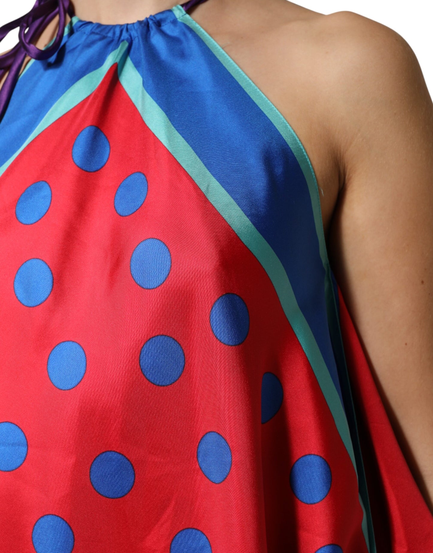 Top blusa halter de lunares multicolor de Dolce & Gabbana