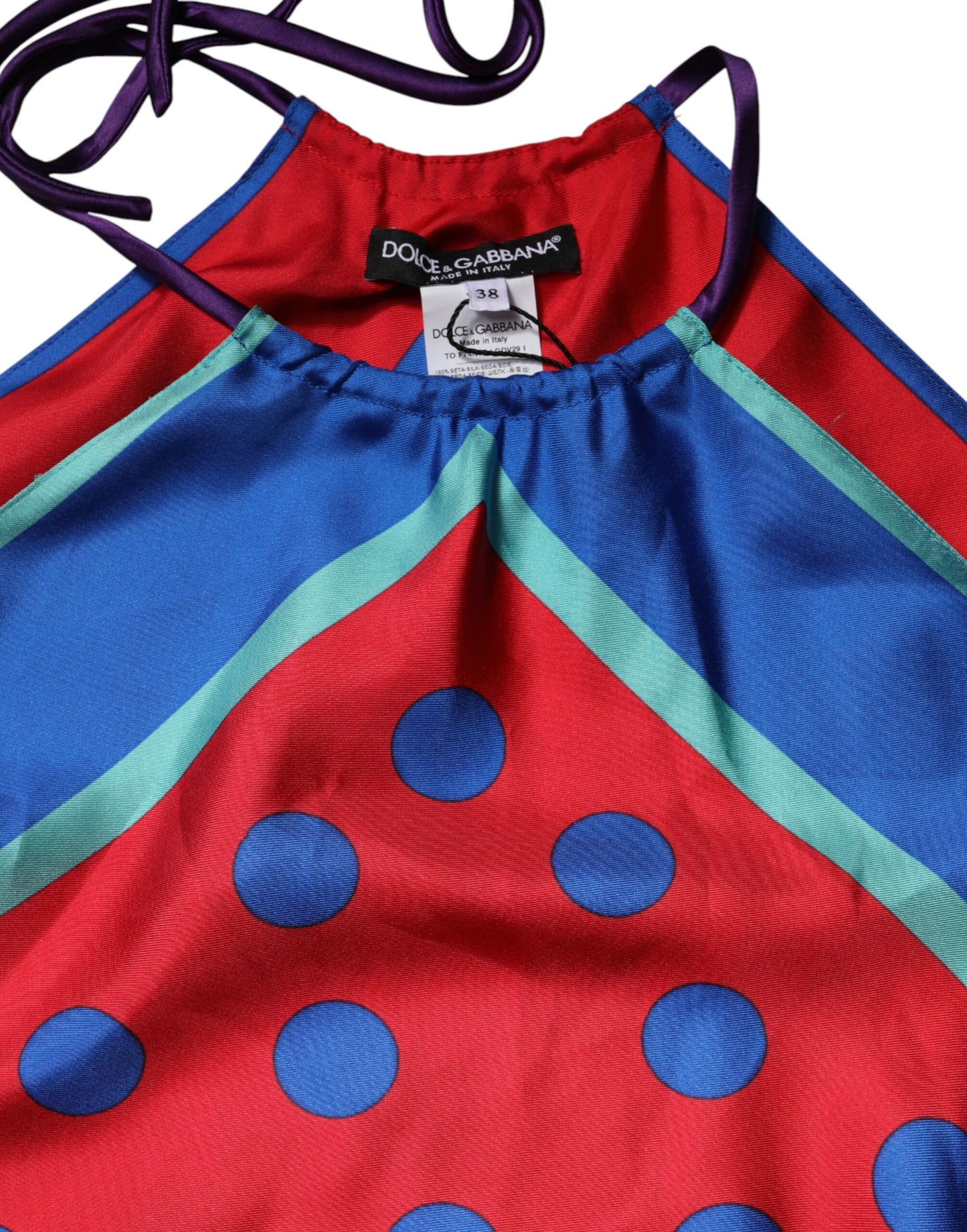 Top blusa halter de lunares multicolor de Dolce & Gabbana