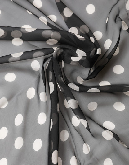 Dolce & Gabbana Black Polka Dot Silk Neck Wrap Shawl 205cm x 137cm Scarf