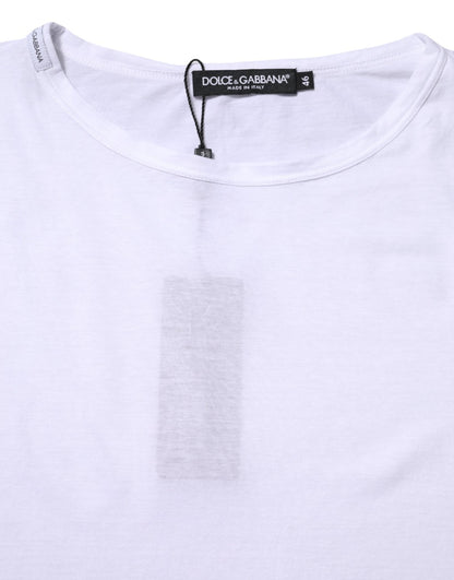 Camiseta Dolce & Gabbana de algodón blanco con cuello redondo y manga corta