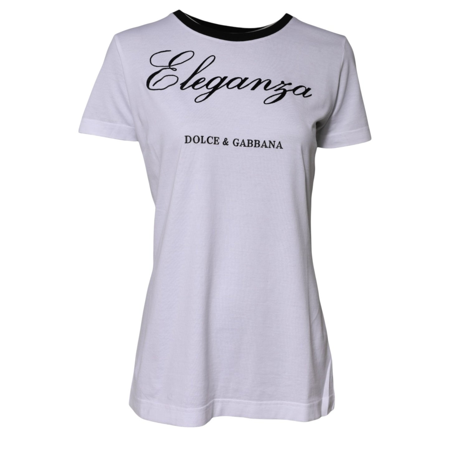 Camiseta Dolce & Gabbana de algodón blanca con cuello redondo Eleganza