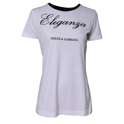 Camiseta Dolce & Gabbana de algodón blanca con cuello redondo Eleganza