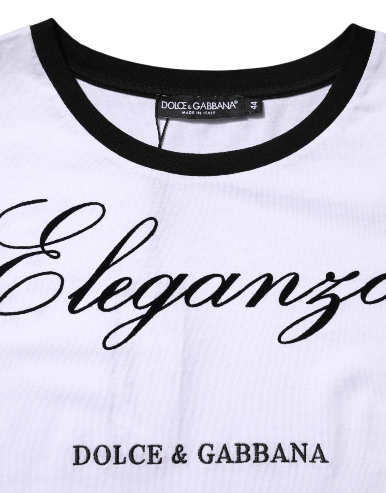 Camiseta Dolce & Gabbana de algodón blanca con cuello redondo Eleganza
