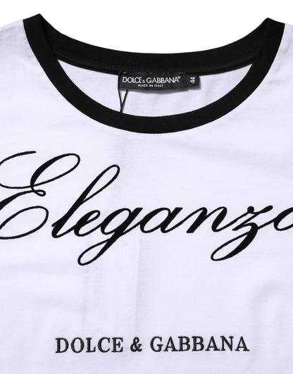 Camiseta Dolce & Gabbana de algodón blanca con cuello redondo Eleganza