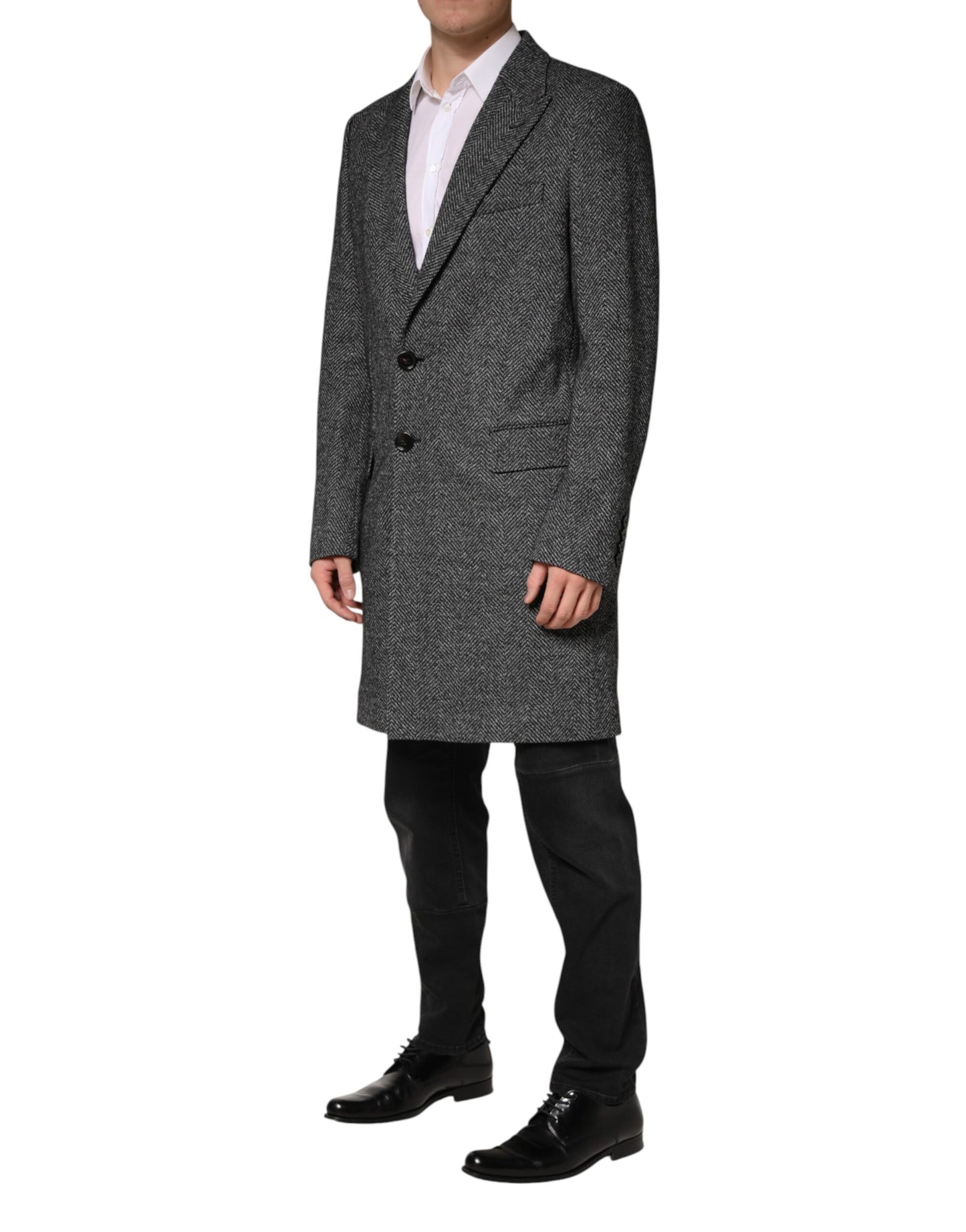 Gabardina Larga Dolce & Gabbana de Mezcla de Lana Gris para Hombre