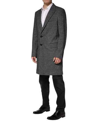 Gabardina Larga Dolce & Gabbana de Mezcla de Lana Gris para Hombre