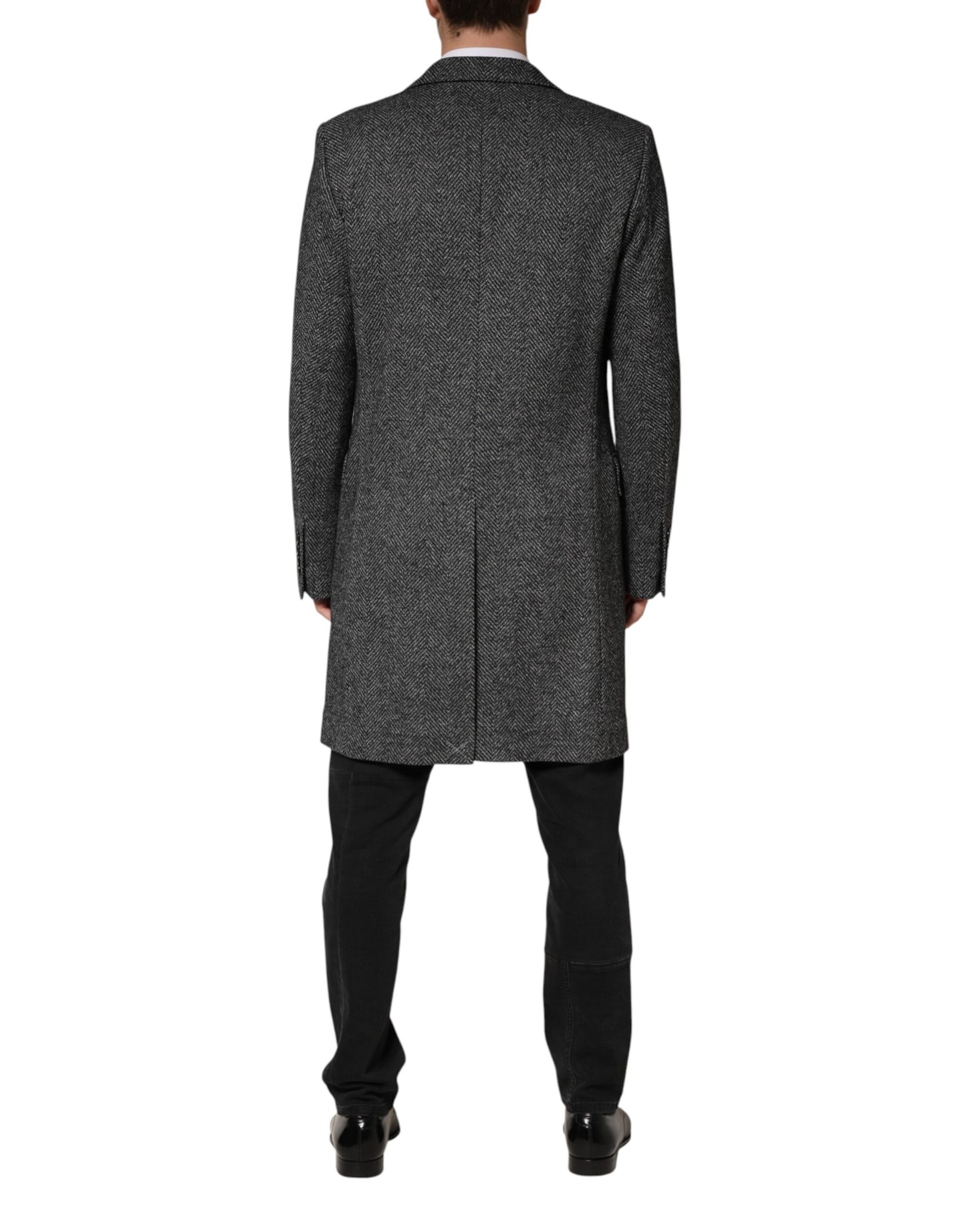 Gabardina Larga Dolce & Gabbana de Mezcla de Lana Gris para Hombre