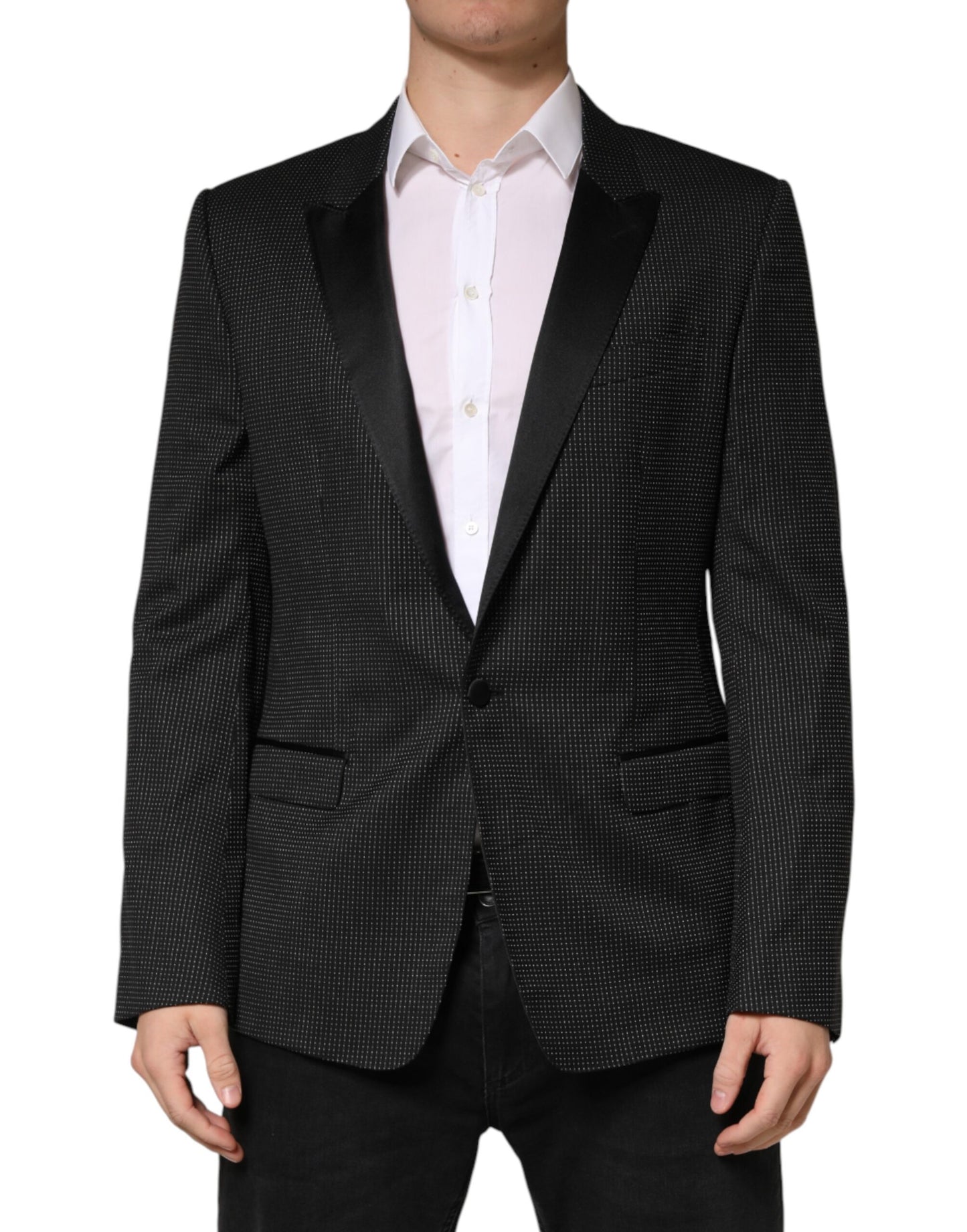 Chaqueta americana de esmoquin negra de Dolce & Gabbana de un solo botón