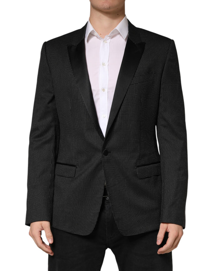 Veste blazer simple boutonnage Dolce & Gabbana Black Fantasy