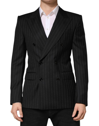 Blazer croisé 2 boutons à rayures noires Dolce & Gabbana