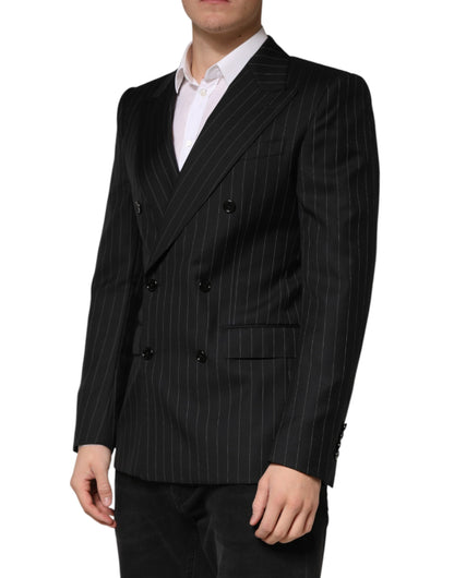 Blazer croisé 2 boutons à rayures noires Dolce & Gabbana