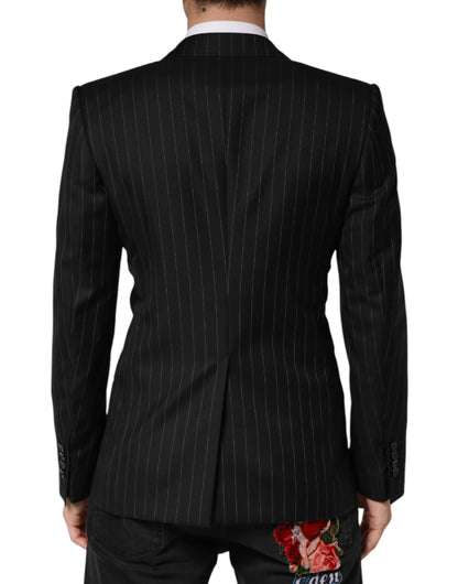 Blazer croisé 2 boutons à rayures noires Dolce & Gabbana