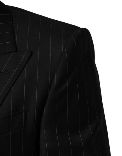 Blazer croisé 2 boutons à rayures noires Dolce & Gabbana