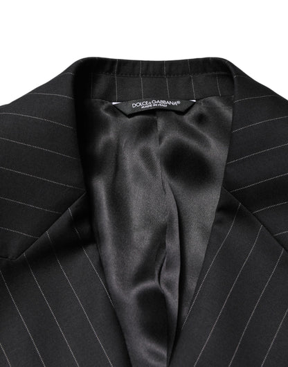 Blazer croisé 2 boutons à rayures noires Dolce & Gabbana