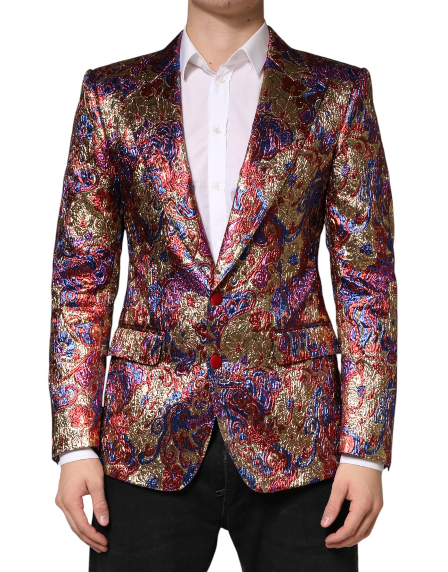 Blazer Dolce & Gabbana de jacquard multicolor con un solo botón