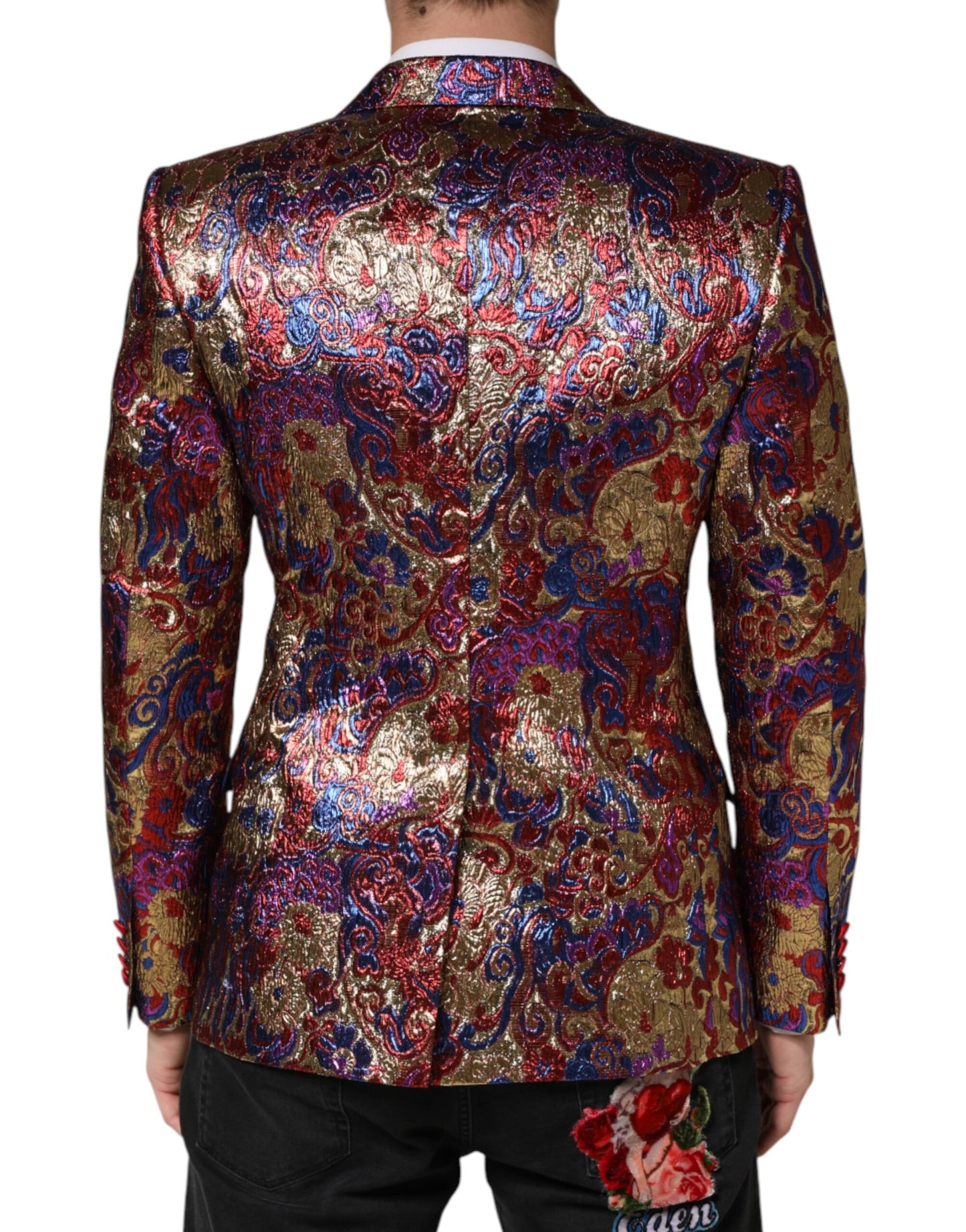 Blazer Dolce & Gabbana de jacquard multicolor con un solo botón