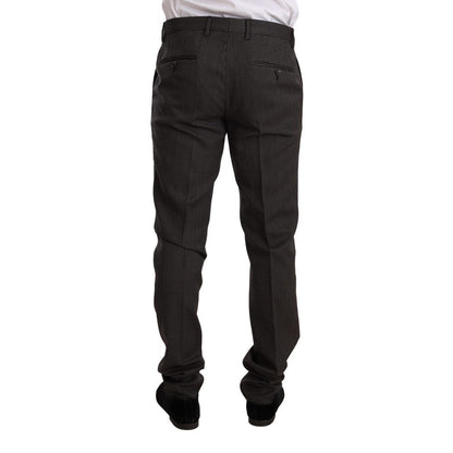Dolce & Gabbana Black Virgin Wool Two-Piece Suit