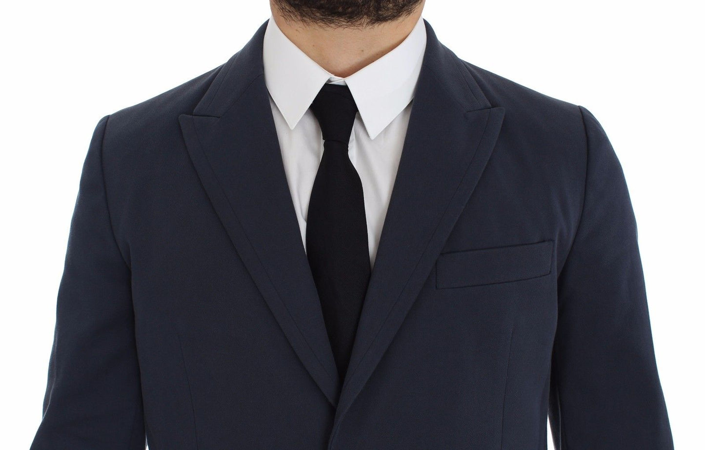 Dolce & Gabbana Blazer Décontracté en Coton Stretch Bleu