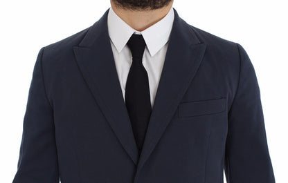 Dolce & Gabbana Blazer Décontracté en Coton Stretch Bleu