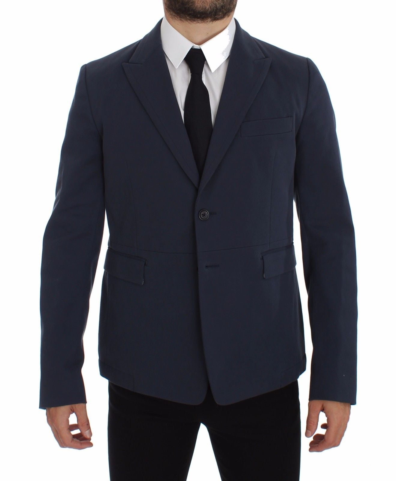 Dolce & Gabbana Blazer Décontracté en Coton Stretch Bleu