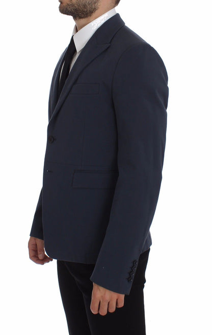 Dolce & Gabbana Blazer Décontracté en Coton Stretch Bleu