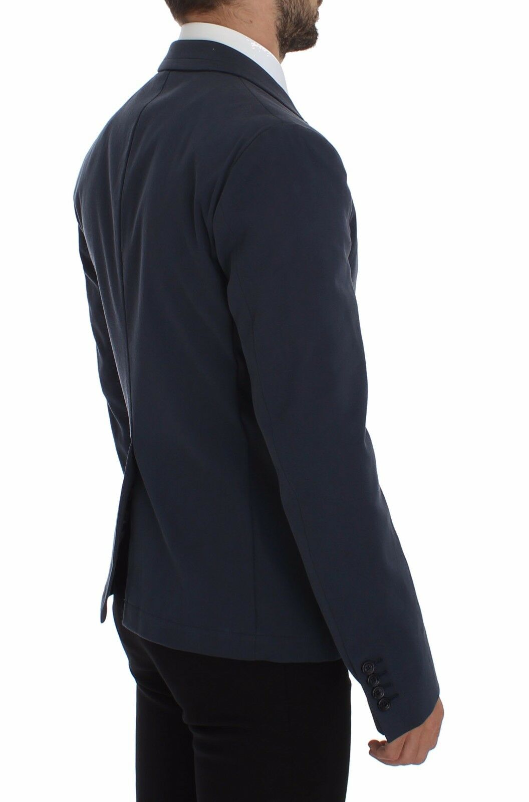 Dolce & Gabbana Blazer Décontracté en Coton Stretch Bleu