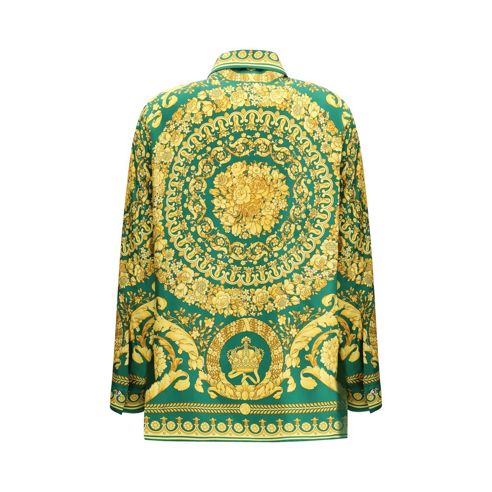 Camisa de seda Versace bicolor con estampado