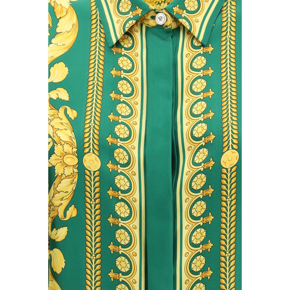 Camisa de seda Versace bicolor con estampado