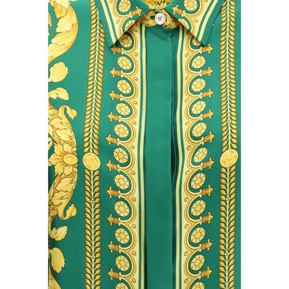 Camisa de seda Versace bicolor con estampado