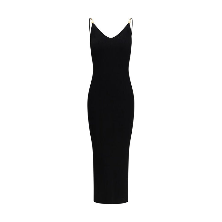 Vestido informal Versace negro de viscosa